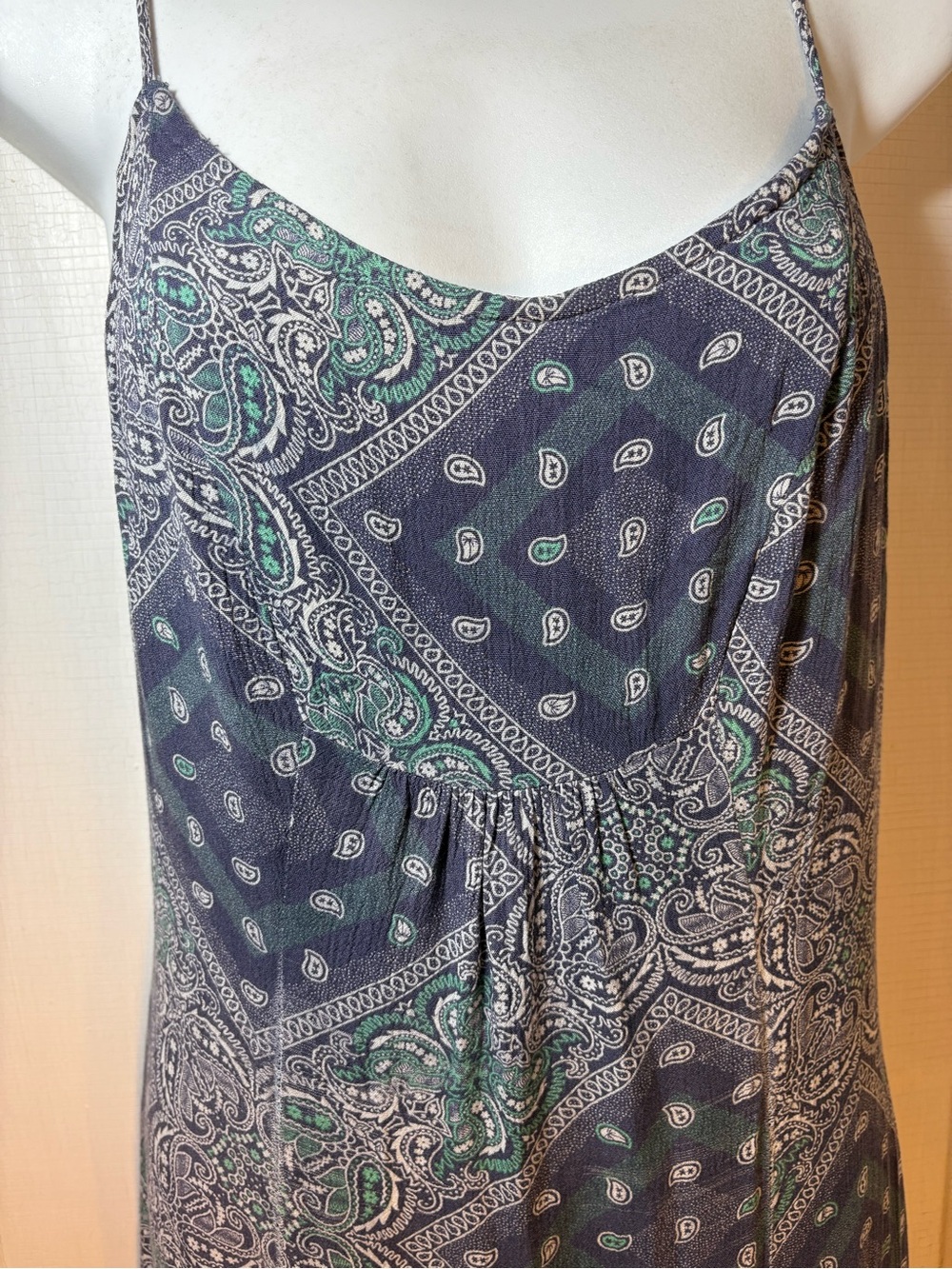90s look Volcom vintage blue bandana print slip dress small